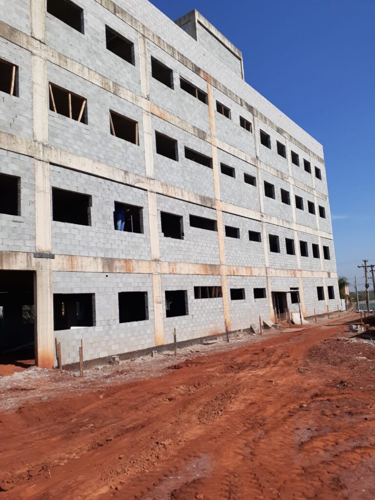 Alvenaria de vedação em hospital da Unicamp